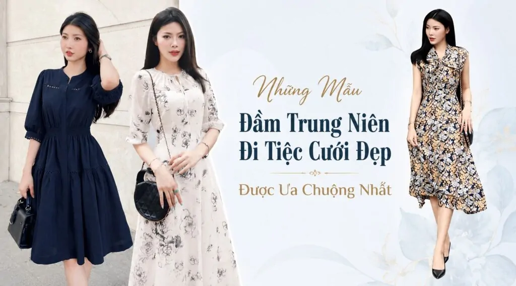 Đầm trung niên đi tiệc cưới
